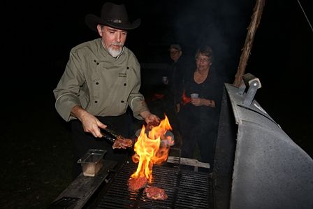 Grilling filets at Cowgirl Retreat