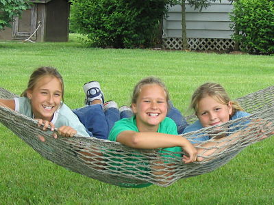 Children enjoying the hammock